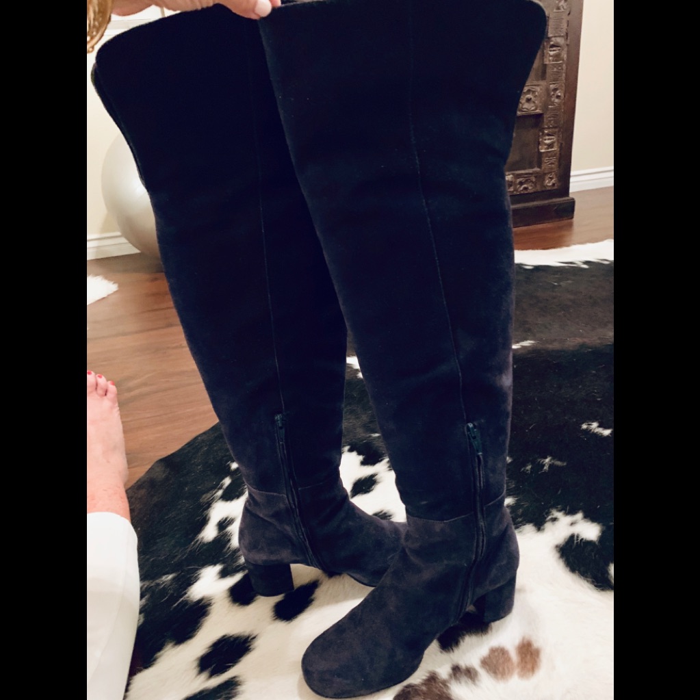 J Crew Indigo Suede Over The Knee Boots